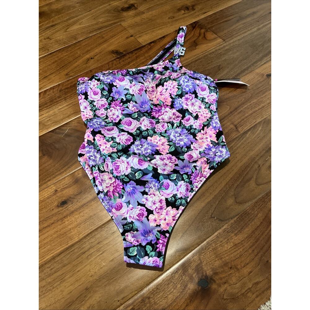 Victoria's Secret Womens One Piece One Shoulder Floral Swimsuit Size M Victorias - Picture 1 of 11
